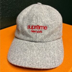 Supreme Light Gray Cap with Red Logo